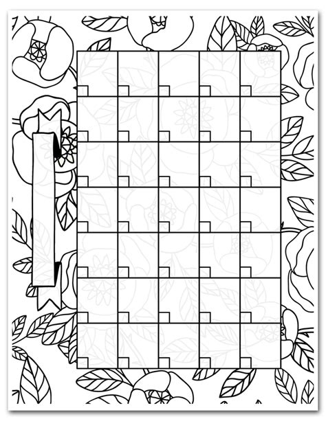 Colorable Calendar Ardyce Waneta