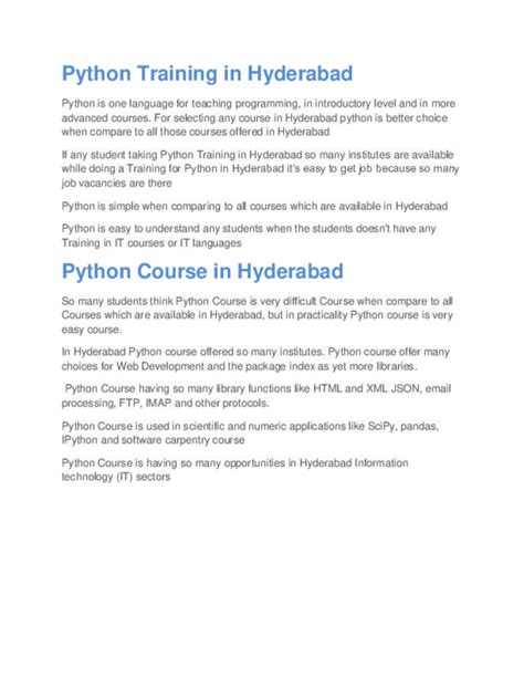 Pdf Python Training In Hyderabad Vijaya Reddy