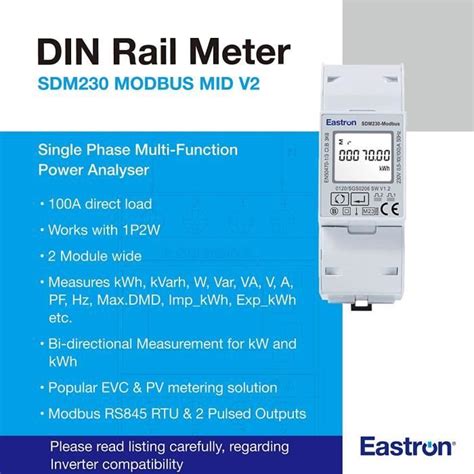 Sdm230 Modbus Rs485 Monophasé Compteur D énergie Moniteur Consommation