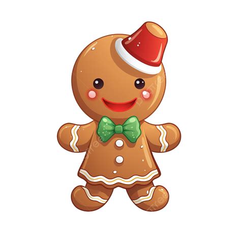 Cute Cartoon Christmas Ginger Bread Man Gingerbread Cookie Ginger