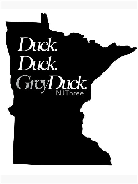 Póster Pato De Minnesota Pato Pato Gris De Njthree Redbubble