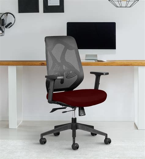 Buy Hydra Medium Back Ergonomic Chair In Maroon Colour At 20 OFF By