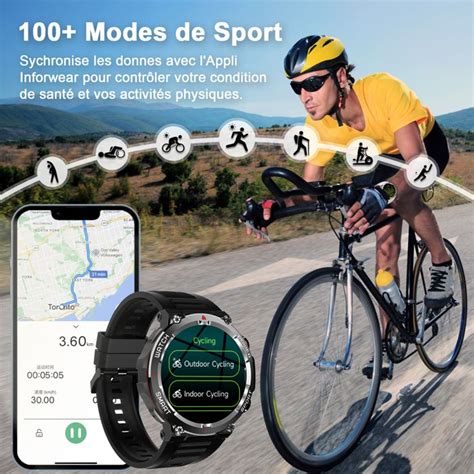 FeipuQu Montre Connectée Homme Femme W50 Smartwatch Sport avec Appels