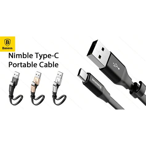 Baseus Nimble Portable TYPE C 2A 23cm Cable Shopee Singapore