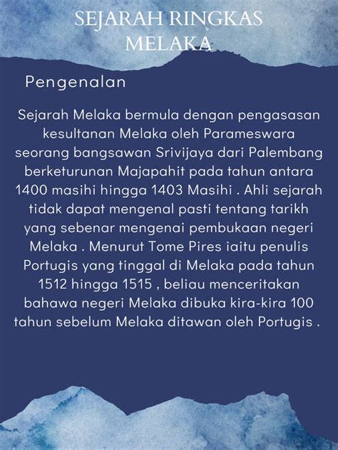 Sejarah Ringkas Melaka | PDF