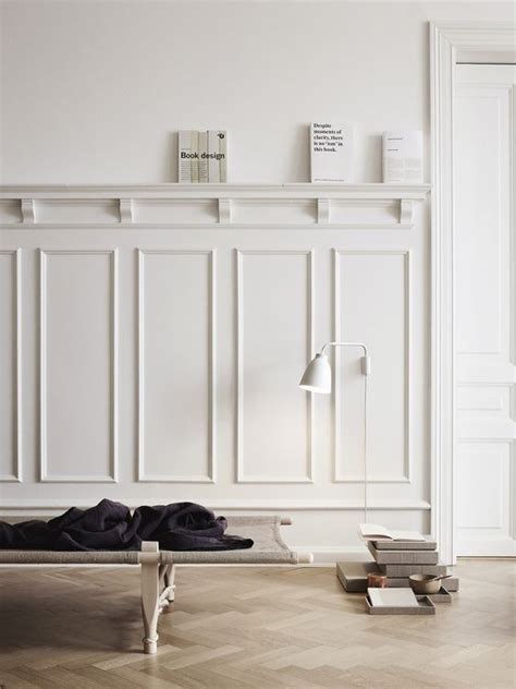 Picture Of Modern Minimalist Living Room With Tall Wainscoting And A