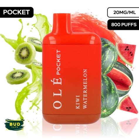 KIWI WATERMELON BUD VAPE OLÉ POCKET 800 20MG Vaperbull