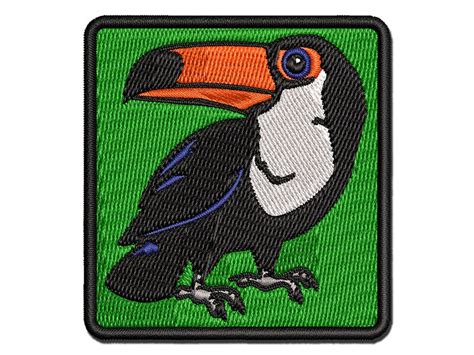 Curious Toco Toucan Bird Multi Color Embroidered Iron On Or Hook And Loop