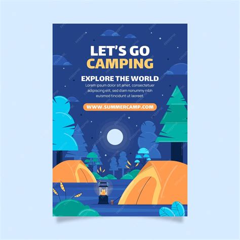 Free Vector Flat Design Camping Adventure Poster