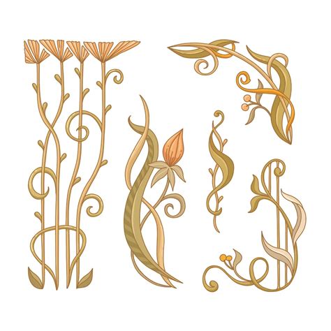 Free Vector Hand Drawn Art Nouveau Borders Collection In 2023 Art