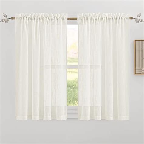 Amazon RYB HOME Semi Sheer Curtains Linen Textured Fabric