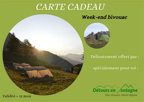 La carte cadeau week end bivouac Détours en Montagne