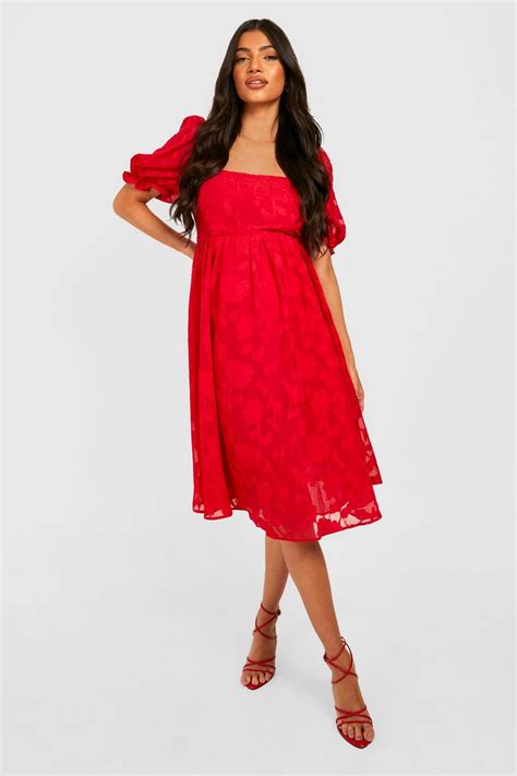 Maternity Burnout Floral Puff Sleeve Smock Dress Boohoo