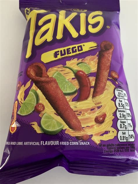 Buy Takis Fuego Extreme Chilli And Lime Flavoured Fried Corn Snacks 55g