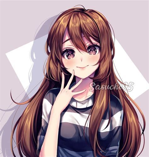 The Big Imageboard Tbib 1girl Artist Name Black Sweater Blush Breasts Brown Eyes Brown Hair