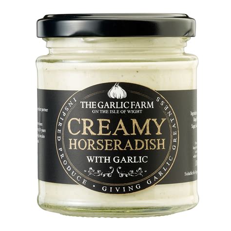 Creamed Horseradish With Garlic The Garlic Farm Uk Isle Of Wight