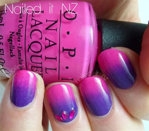 Pink to purple gradient nails!