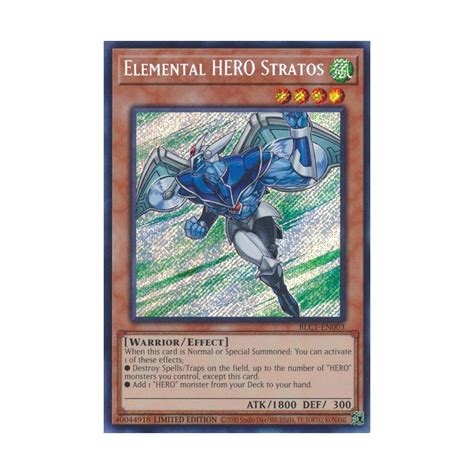 Elemental HERO Stratos BLC1 EN003 Secret Rare Duelshop