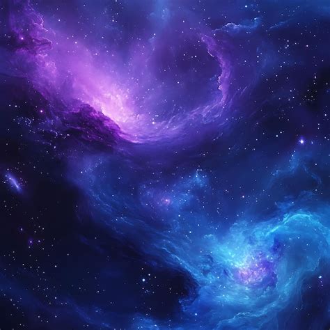 Purple And Blue Galaxy With Stars And A Black Background Premium AI