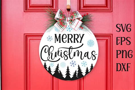 Merry Christmas Round Sign Svg Ornament Graphic By Md Shahjahan