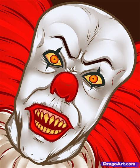 Scary Clown Face Drawing at GetDrawings | Free download