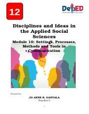 Humss Diass Module Humss Docx Disciplines And Ideas In The