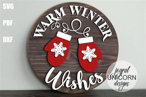 Warm Winter Wishes Door Hanger Svg Graphic By Joyfulunicorn · Creative