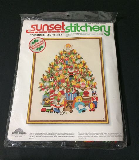 Sunset Stitchery Christmas Tree Fantasy Crewel Embroidery Etsy