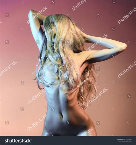 Nude Beautiful Blonde Dancing Colorful Light Stock Photo Shutterstock