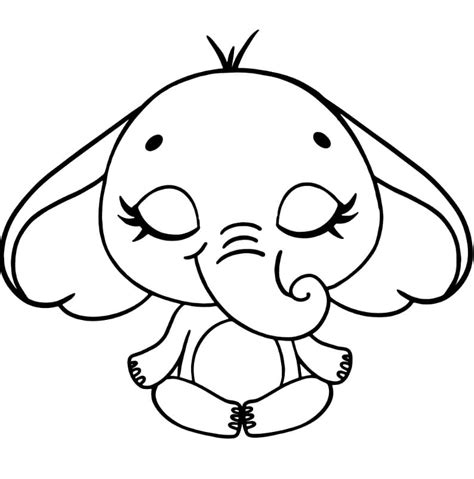 Cute Elephant Doing Yoga