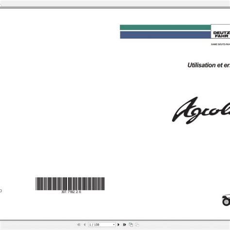 Deutz Fahr Agrolux Lp User Maintenance Manual Fr