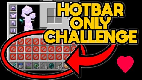 Beating Minecraft With Only Slots Hotbar Challenge Youtube