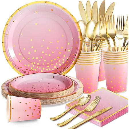 Joy Akkess Pcs Pink Plates And Napkins Party Supplies Pink Party