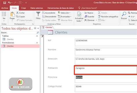 Microsoft Access Curso Básico 6 Clientes desarrollando el formulario