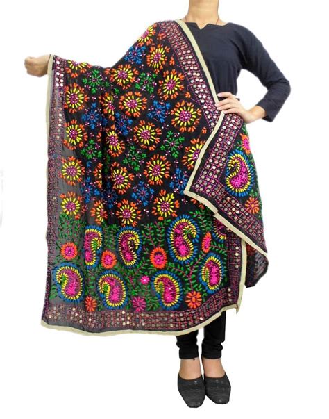 Buy Phulkari Work Georgette Dupatta Online