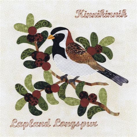 P3 1505 Lapland Longspur And Kinnikinnk Applique Quilt Block