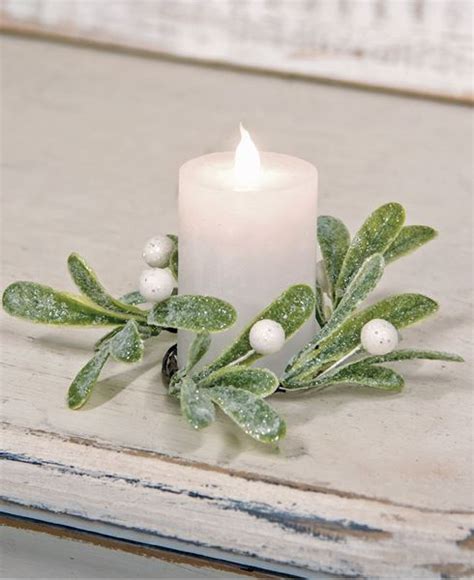 Col House Designs Wholesale Glittered Mistletoe Candle Ring