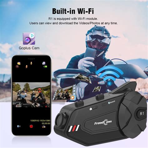 Buy Motorcycle Helmet Headset FreedConn R1plus Bluetooth Intercom With