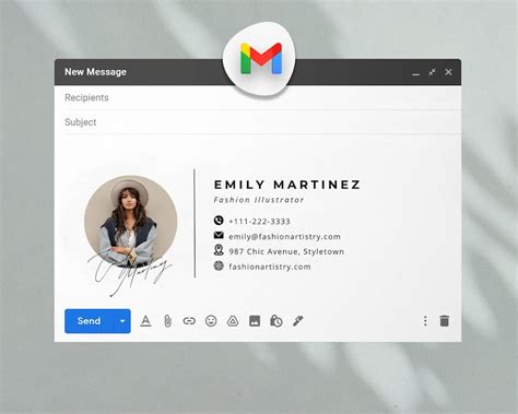 Modern Email Signature Template With Logo Photo Editable Etsy Uk