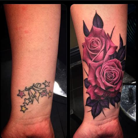 Tattoo Owner Had Decided To Make These Wonderful Rose Cover Up Tattoos