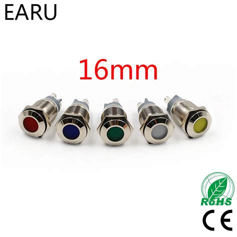 16mm Waterproof Ip67 Led Metal Signal Indicator Lamp Light Pilot