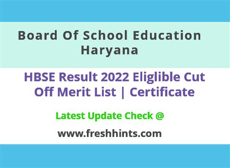 Htet Result 2022 Hbse Haryana Tet Bseh Revised Result Out