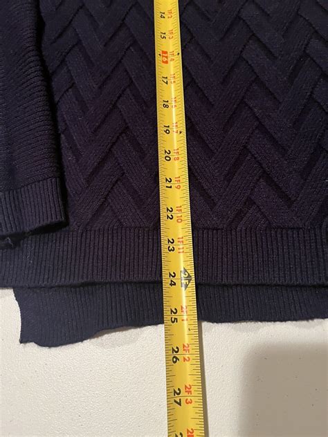 Womens Devotion By Cyrus Sweater Navy Basketweave Ribbed Soft Relaxed