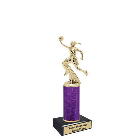 All Star Basketball Female Gold Figure On Dazzle Column Series Marble