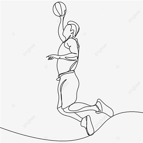 Abstract Line Drawing Basketball Player Shooting Abstract Line Draw