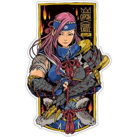 Capcom X B Side Label Sticker Hunter Female B Side Label