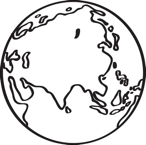 Freehand Drawing World Map Sketch On Globe 10330601 Png