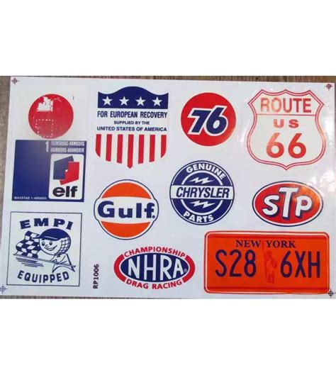 Planche De Stickers Empi Equipped Carré Route 66 Stp Gulf Autocollant