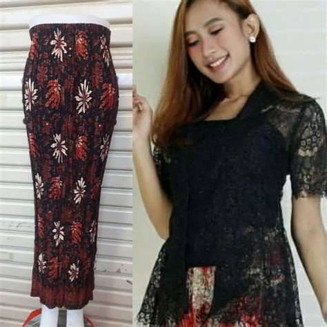 Jual Setelan Kebaya Brokat Kutubaru Lace Pendek Rok Panjang Shopee