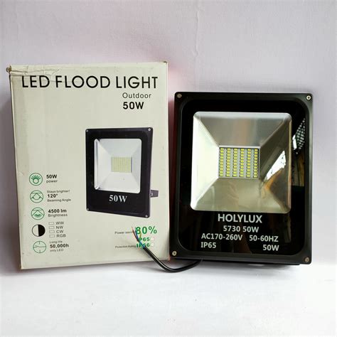 Jual Holylux Led Flood Light Lampu Sorot Taman 50 Watt Putih Indonesiashopee Indonesia